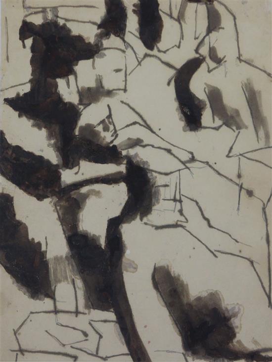 § David Bomberg (1890-1957) Ghetto Theatre study 10 x 7.5in.